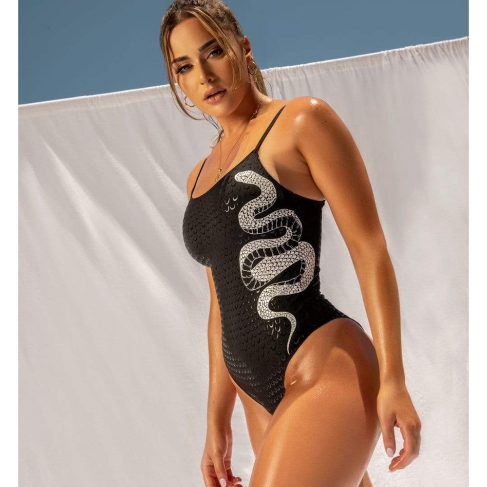 Black Snake Design Bodysuit